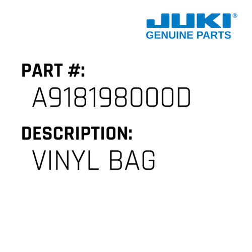 Vinyl Bag - Juki #A918198000D Genuine Juki Part