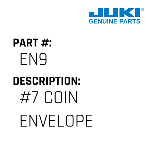 #7 Coin Envelope - Juki #EN9 Genuine Juki Part