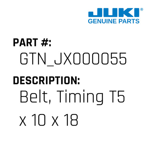 Belt, Timing T5 X 10 X 180 - Juki #GTN_JX000055 Genuine Juki Part