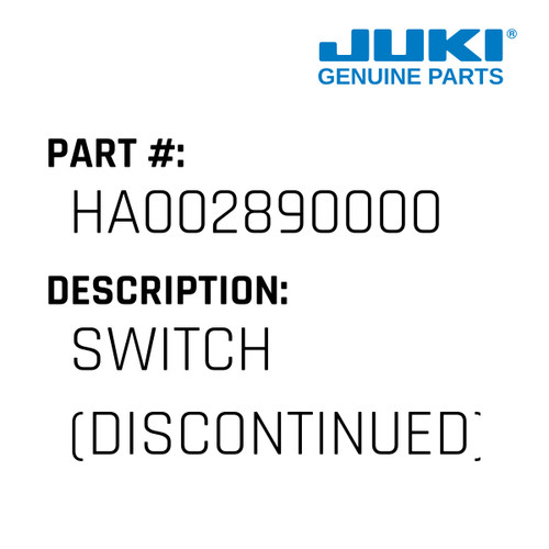 Switch - Juki #HA002890000 Genuine Juki Part
