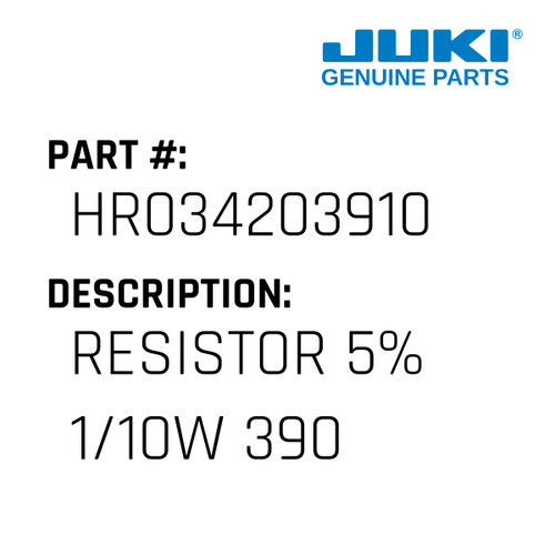Resistor 5% 1/10W 390 - Juki #HR034203910 Genuine Juki Part