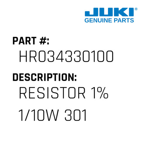 Resistor 1% 1/10W 301 - Juki #HR034330100 Genuine Juki Part