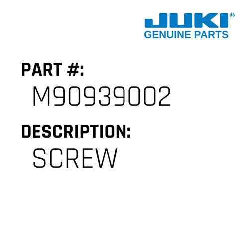 Screw - Juki #M90939002 Genuine Juki Part