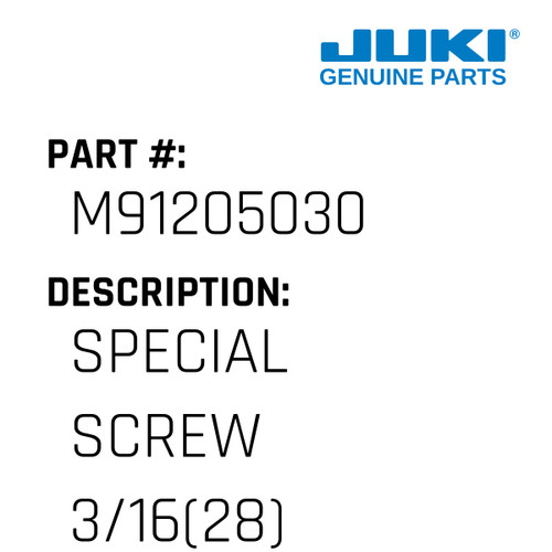 Special Screw 3/16 - Juki #M91205030 Genuine Juki Part