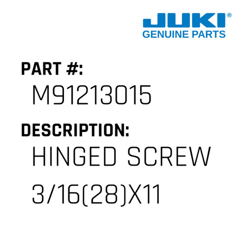 Hinged Screw 3/16 - Juki #M91213015 Genuine Juki Part