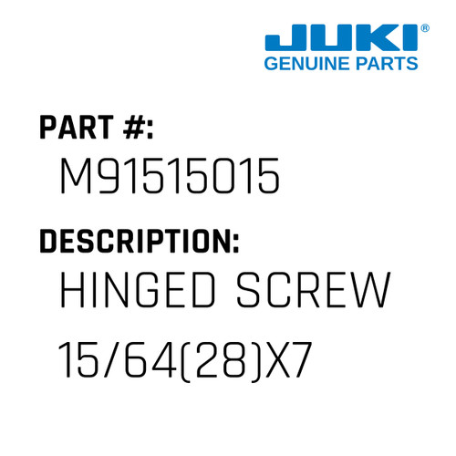 Hinged Screw 15/64 - Juki #M91515015 Genuine Juki Part