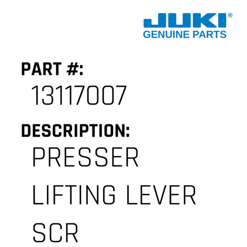 Presser Lifting Lever Screw - Juki #13117007 Genuine Juki Part