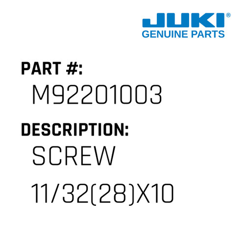 Screw 11/32 - Juki #M92201003 Genuine Juki Part