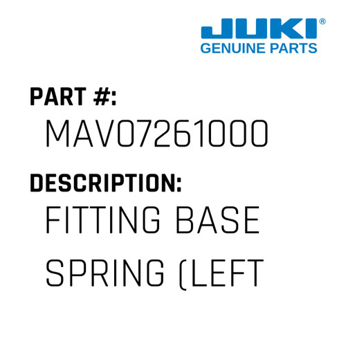 Fitting Base Spring - Juki #MAV07261000 Genuine Juki Part