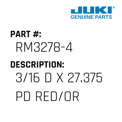 3/16 D X 27.375 Pd Red/Orn Blt - Juki #RM3278-4 Genuine Juki Part