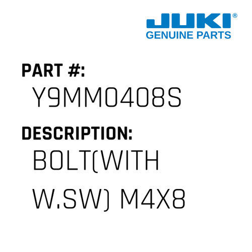 Bolt - Juki #Y9MM0408S Genuine Juki Part