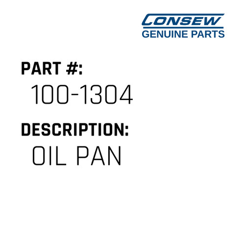 Oil Pan - Consew #100-1304 Genuine Consew Part