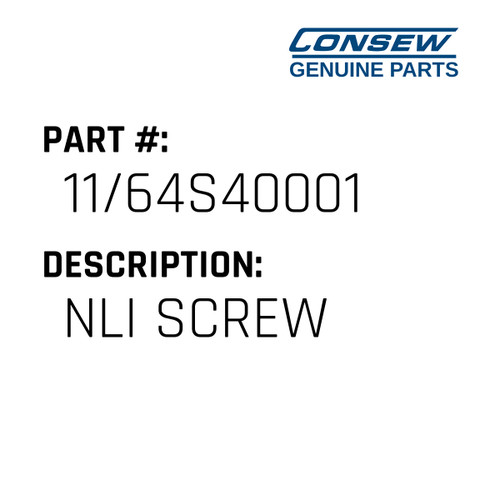 Nli Screw - Consew #11/64S40001 Genuine Consew Part
