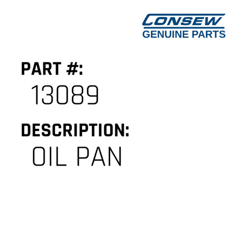 Oil Pan - Consew #13089 Genuine Consew Part