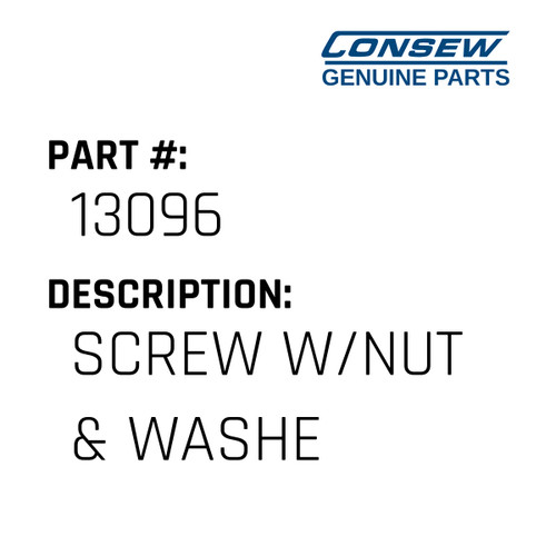 Screw W/Nut & Washe - Consew #13096 Genuine Consew Part