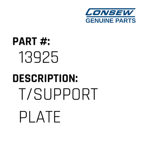 T/Support Plate - Consew #13925 Genuine Consew Part
