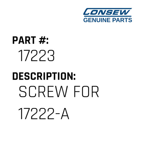 Screw For 17222-A - Consew #17223 Genuine Consew Part