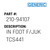 In Foot F/Juk Tcs441 - Generic #210-94107