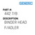 Binder Head F/Adler - Generic #442 7/8