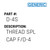 Thread Spl Cap F/D-4 - Generic #D-4S