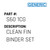 Clean Fin Binder Set - Generic #S60 1CG