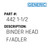 Binder Head F/Adler - Generic #442 1-1/2