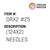 (124X2) Needles - Organ Needle #DRX2 #25