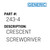 Crescent Screwdriver - Generic #243-4