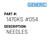 Needles - Generic #147GKS #054