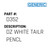 Dz White Tailr Pencl - Generic #D352