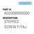 Stepped Screw F/Taj - Generic #AC0308000000