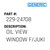Oil View Window F/Juki - Generic #229-24708