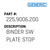 Binder Sw Plate Stop - Generic #225.9006.200