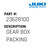 Gear Box Packing - Juki #23628100 Genuine Juki Part