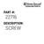 Screw - Original Genuine Union Special Sewing Machine Part No. 22716