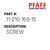 Screw - Original Pfaff Spare Part Number 11-210 169-15