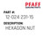 Hexagon Nut - Original Pfaff Spare Part Number 12-024 231-15
