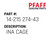 Ina Cage - Original Pfaff Spare Part Number 14-215 274-43