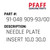 Needle Plate Insert 10,0 30,0 - Original Pfaff Spare Part Number 91-048 909-93/001