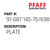 Plate - Original Pfaff Spare Part Number 91-087 145-75/698