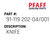 Knife - Original Pfaff Spare Part Number 91-119 202-04/001