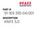 Knife 5,0 - Original Pfaff Spare Part Number 91-169 395-04/001