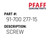 Screw - Original Pfaff Spare Part Number 91-700 277-15