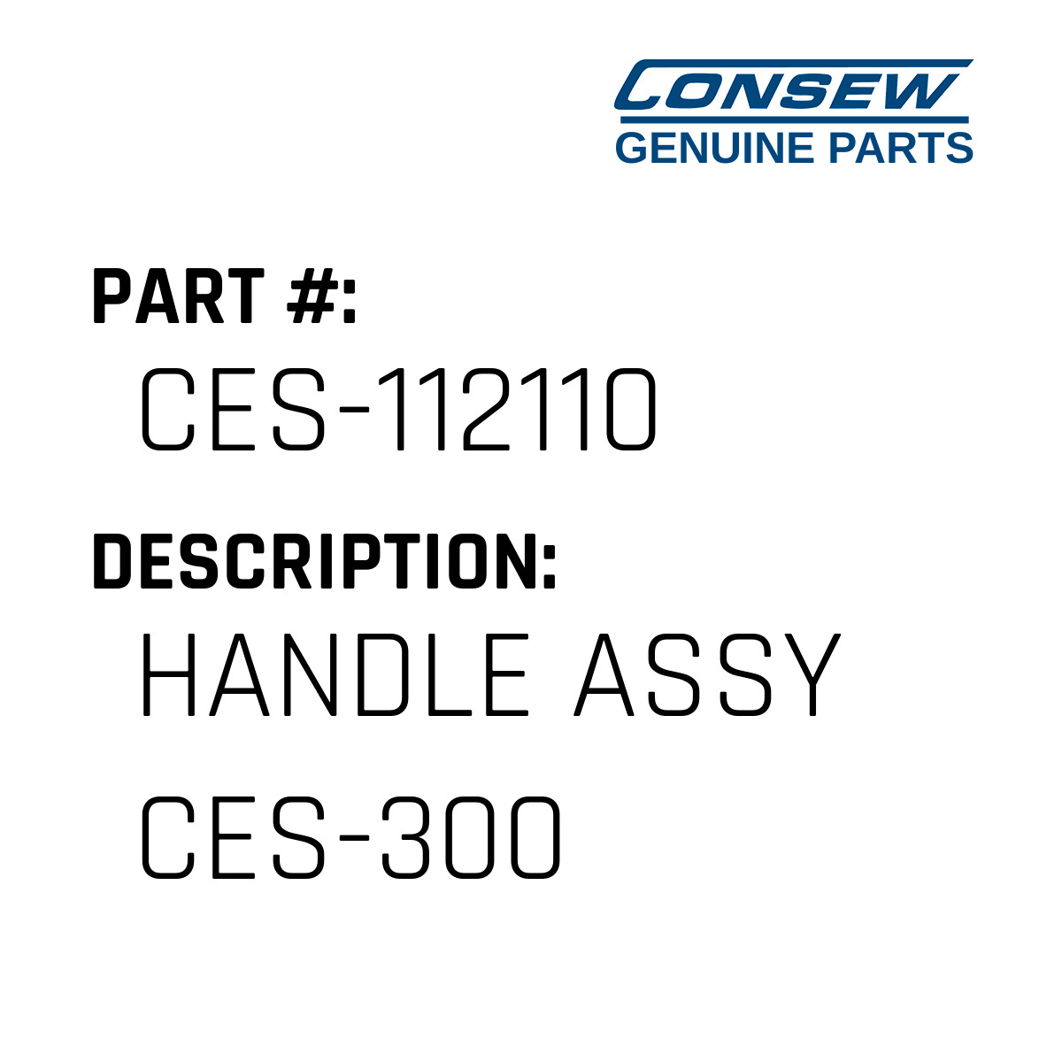 Handle Assy Ces-300 - Consew #CES-112110 - Jacksew Parts Store
