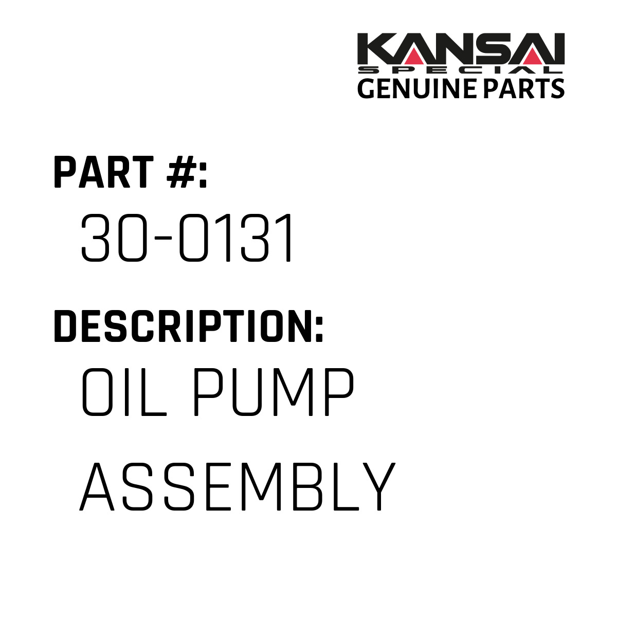 Oil Pump Assembly - Kansai Special #30-0131 - Jacksew Parts Store