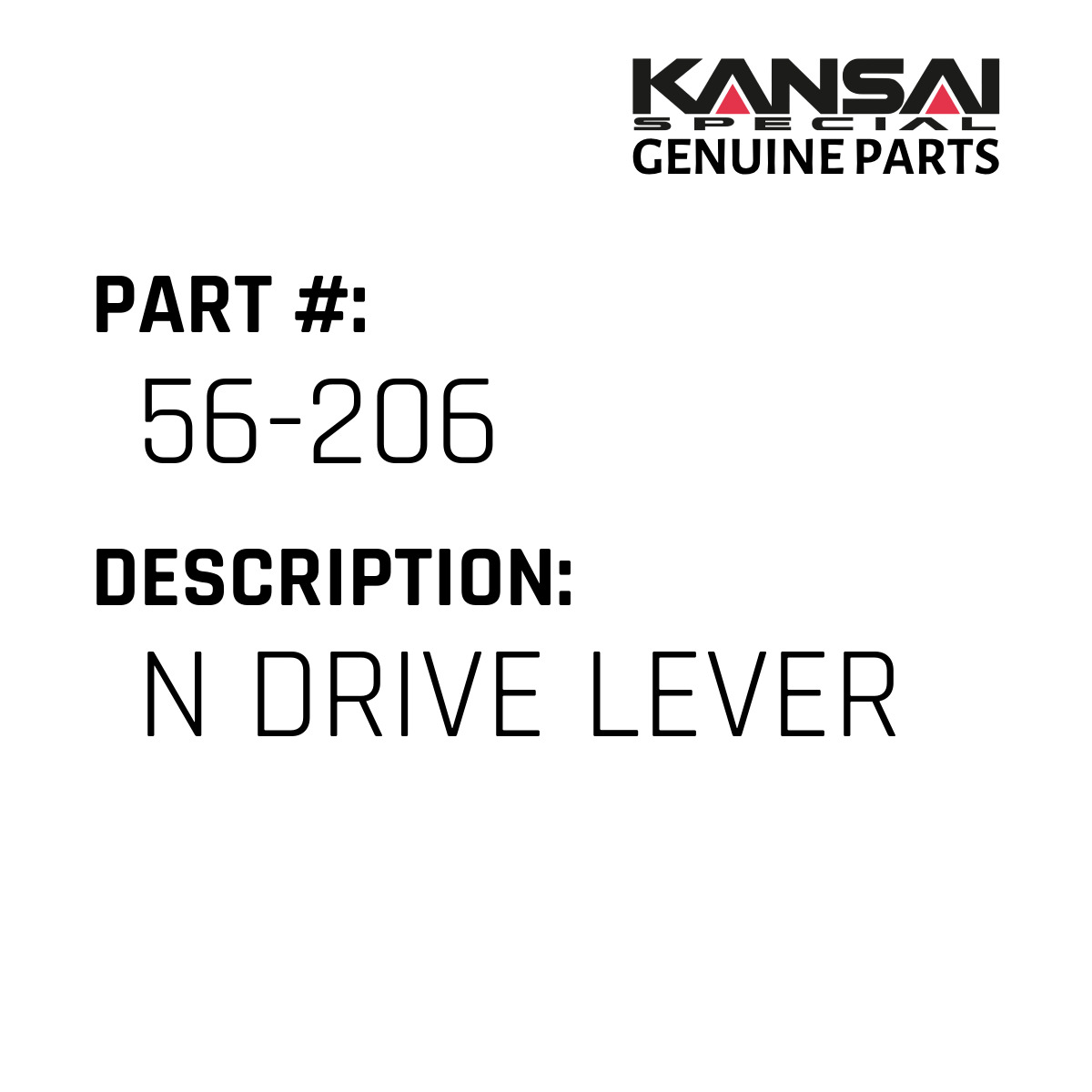 N Drive Lever - Kansai Special #56-206 - Jacksew Parts Store