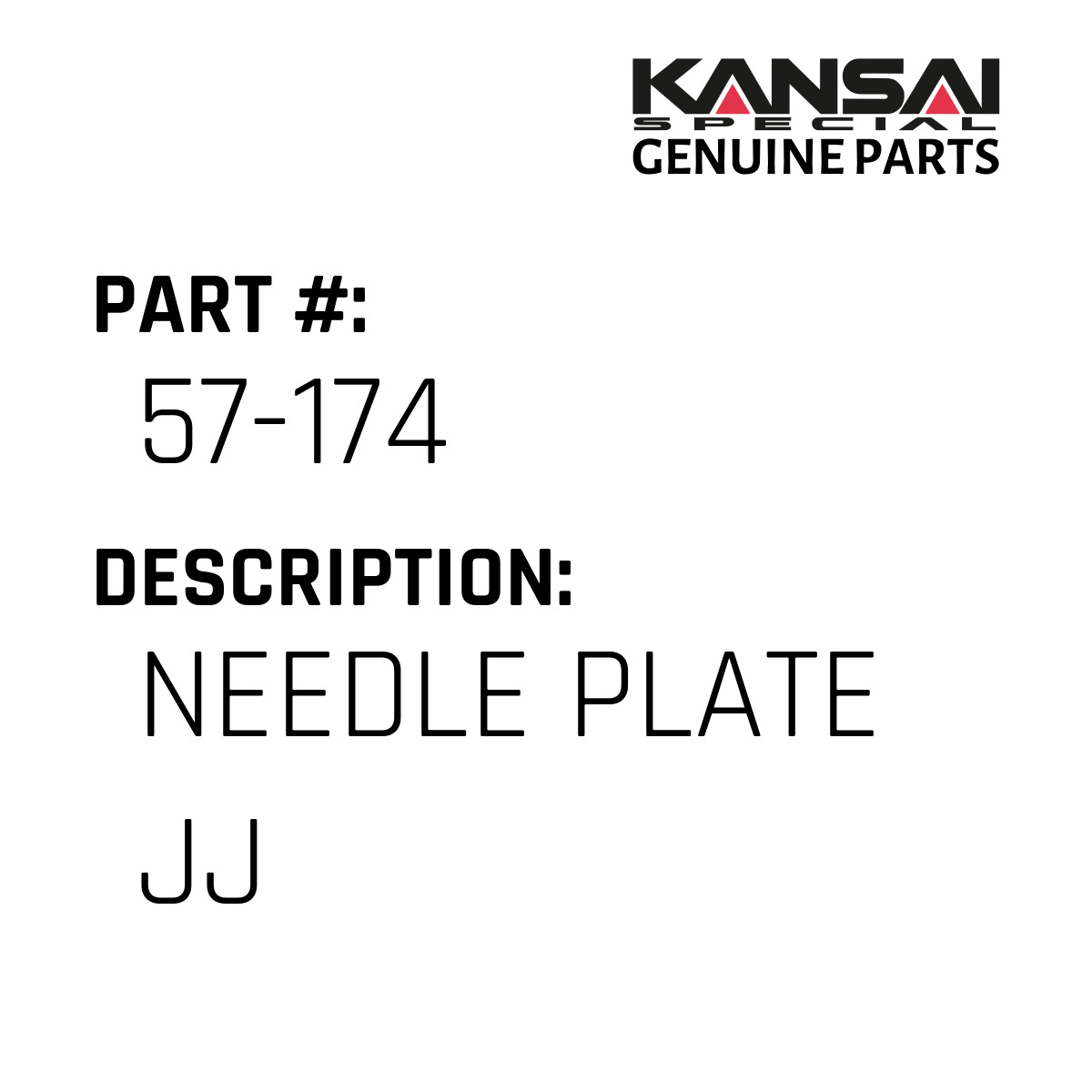 yunま0626jjページ Needle Plate Jj - Kansai Special #57-174 - Jacksew Parts Store