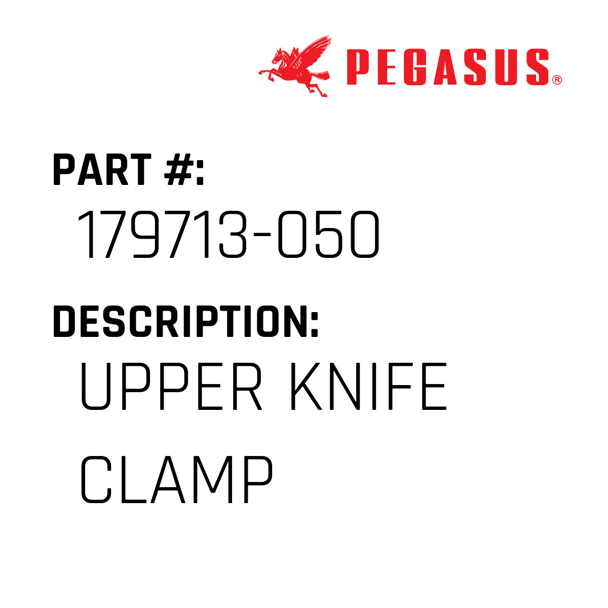Upper Knife Clamp - Pegasus #179713-050 - Jacksew Parts Store