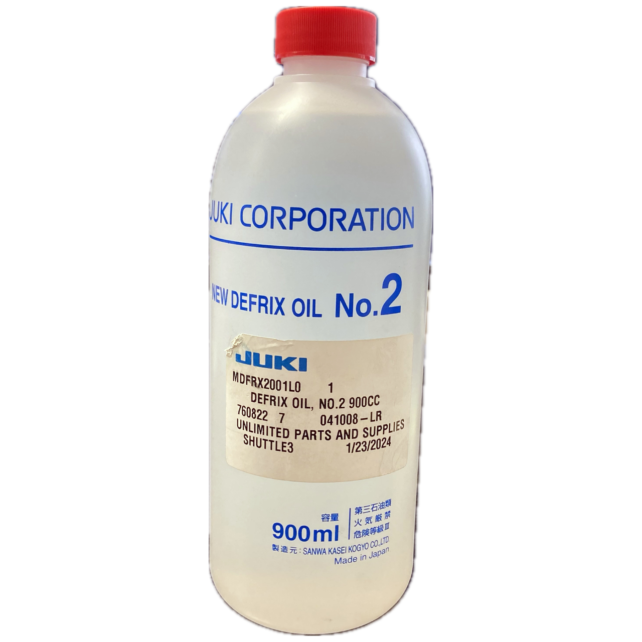 Defrix Oil, No.2 900Cc - Juki #MDFRX2001L0 - Jacksew Parts Store
