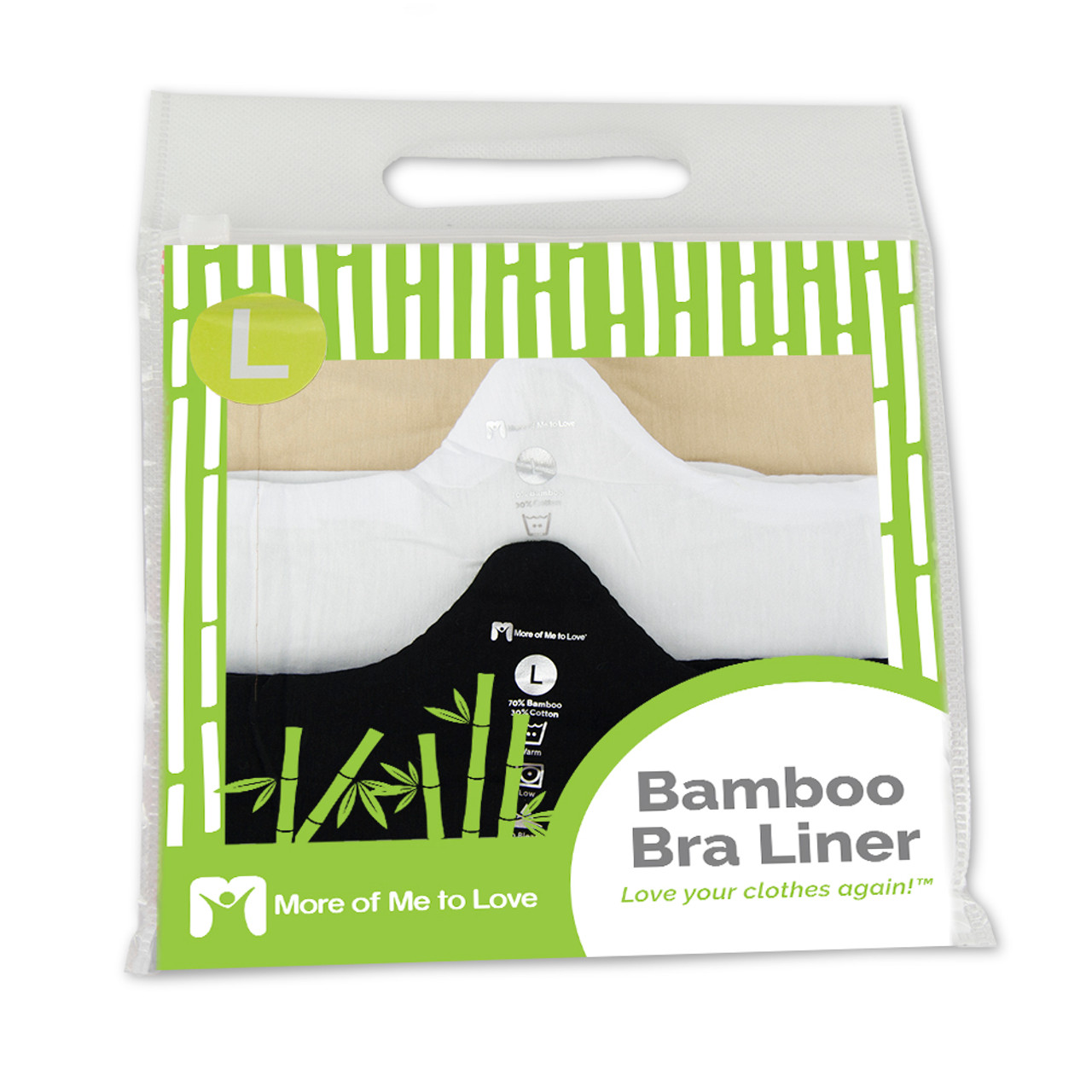 Bamboo Cotton Bra Liner (3pk, M) - Wicking, Odor-Proof Black, White, Beige  at  Women's Clothing store